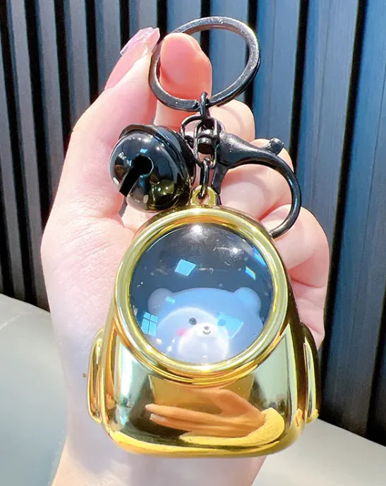 Adorable Cartoon Backpack Keychain with Bell