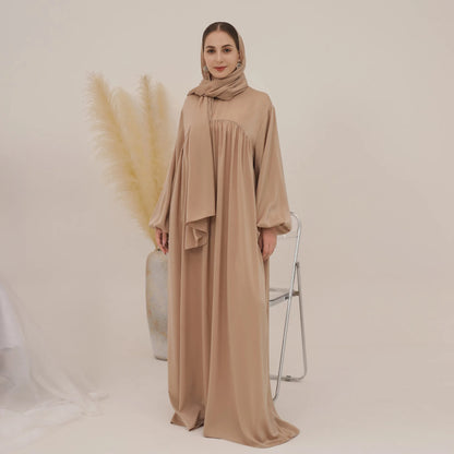 Elegant Islamic Plain Abaya with Hijab for Women - Perfect for Ramadan and Eid