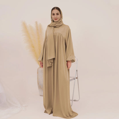 Elegant Islamic Plain Abaya with Hijab for Women - Perfect for Ramadan and Eid