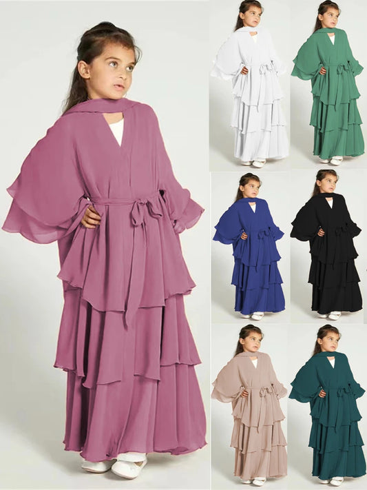 Chiffon Abaya Set for Kids – Perfect for Ramadan