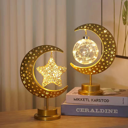 Golden Moon & Star Ramadan Night Lamp