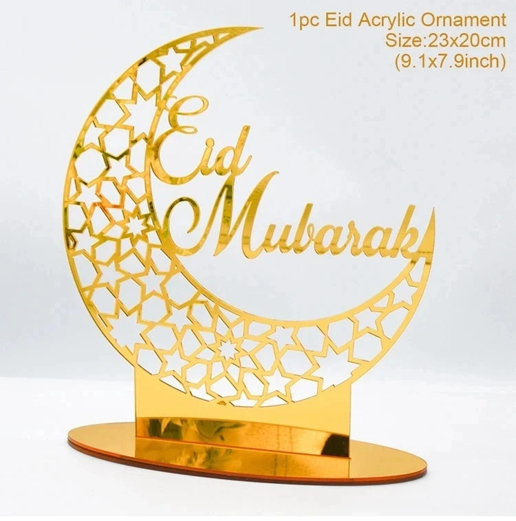 Elegant Acrylic Eid Mubarak Ornaments