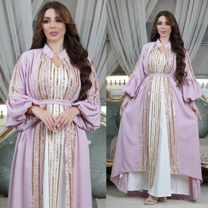 Gorgeous Embroidered Two-Piece Jalabiya Set