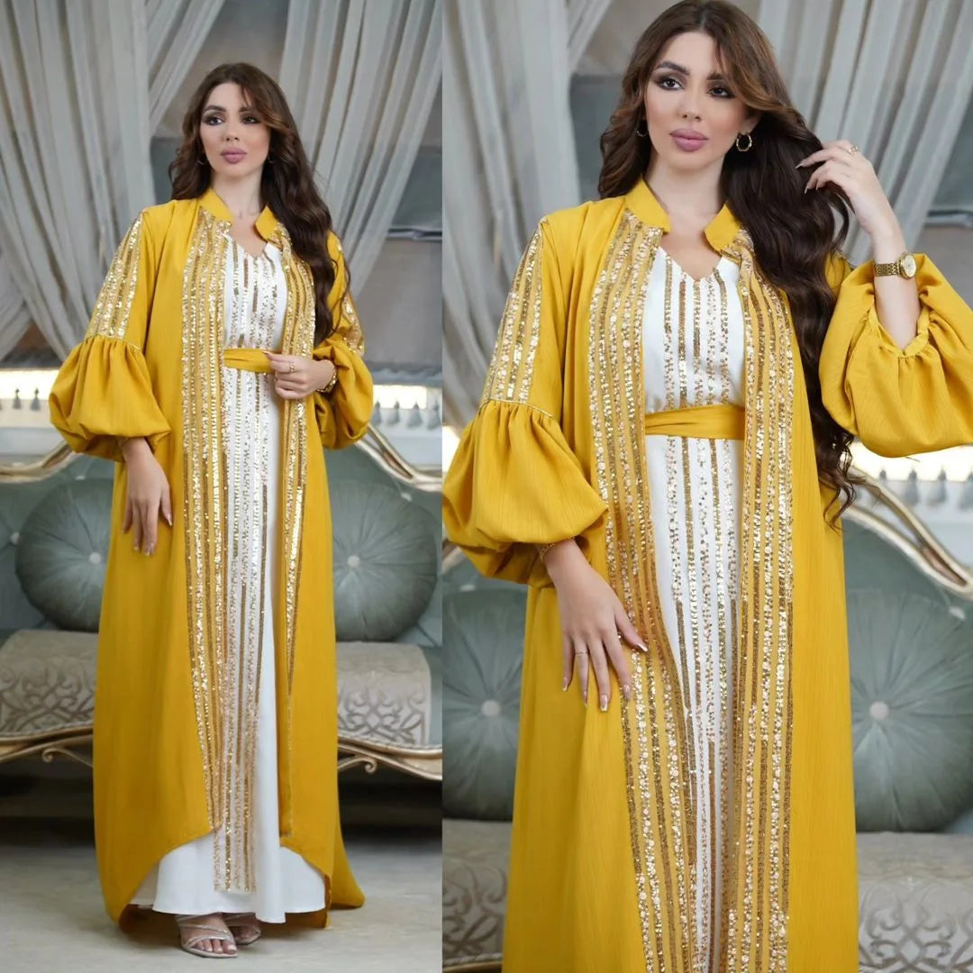 Gorgeous Embroidered Two-Piece Jalabiya Set