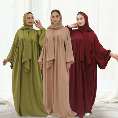 Elegant Islamic Plain Abaya with Hijab for Women - Perfect for Ramadan and Eid