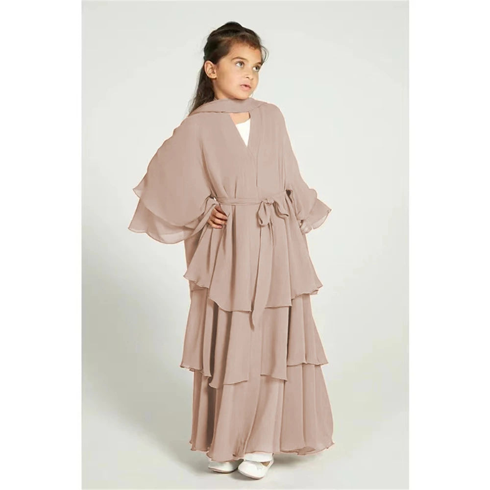 Chiffon Abaya Set for Kids – Perfect for Ramadan