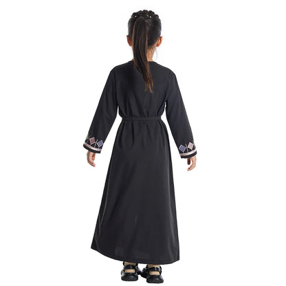 Elegant Zipper-Front Abaya for Girls