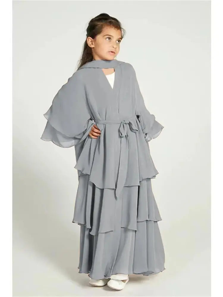 Chiffon Abaya Set for Kids – Perfect for Ramadan