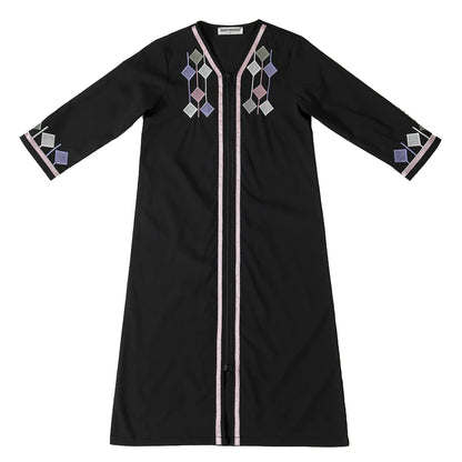 Elegant Zipper-Front Abaya for Girls