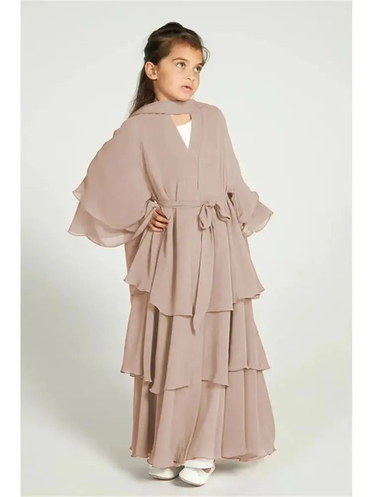 Chiffon Abaya Set for Kids – Perfect for Ramadan