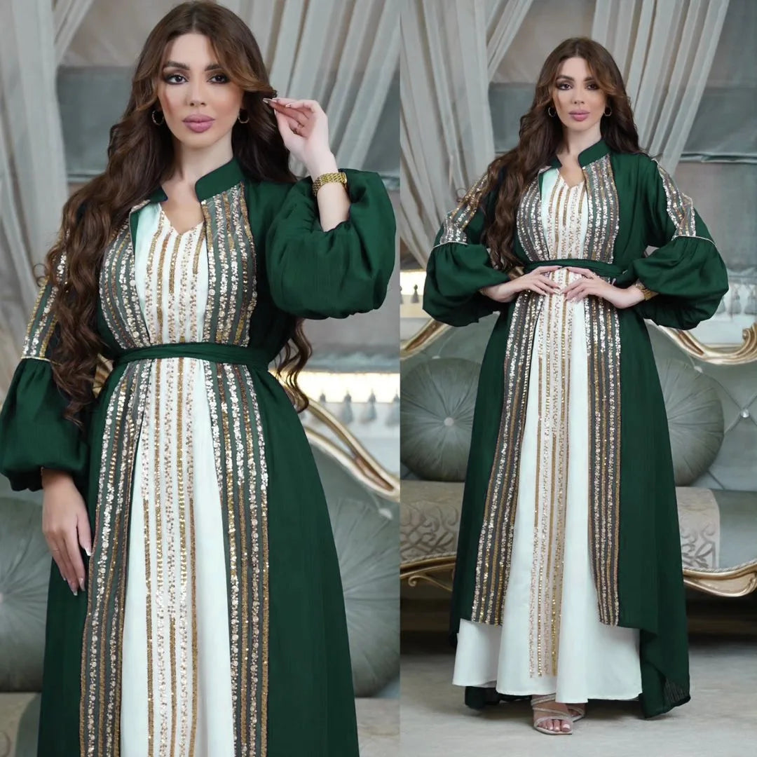 Gorgeous Embroidered Two-Piece Jalabiya Set