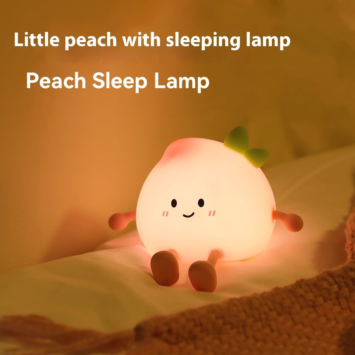 Cute Peach Night Light - Warm or Colorful Glow