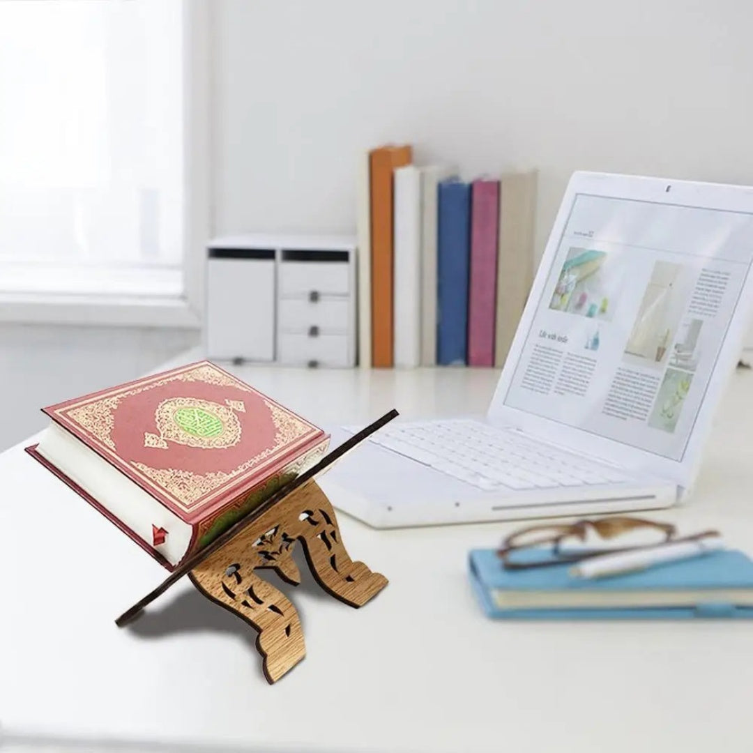 Wooden Quran Holder - Elegant Prayer Stand