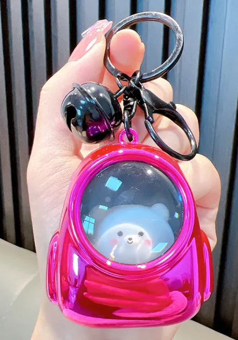 Adorable Cartoon Backpack Keychain with Bell