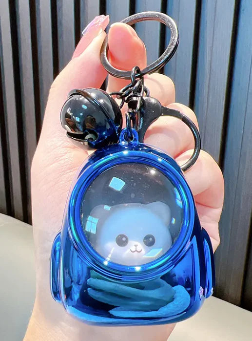 Adorable Cartoon Backpack Keychain with Bell